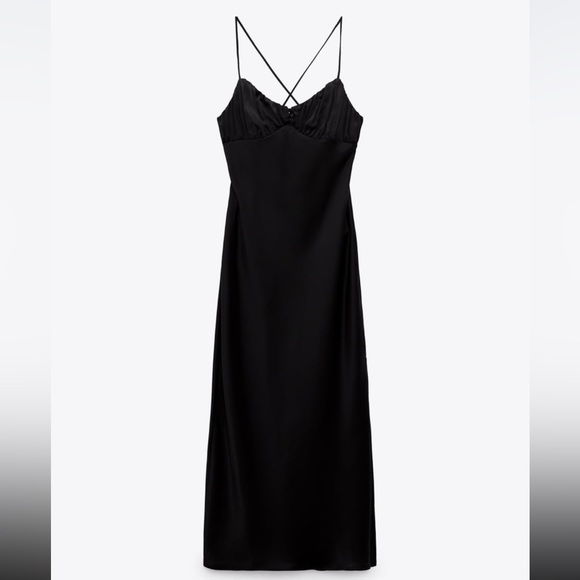 Out of stock black satin dress from Zara - Picture 2 of 4
